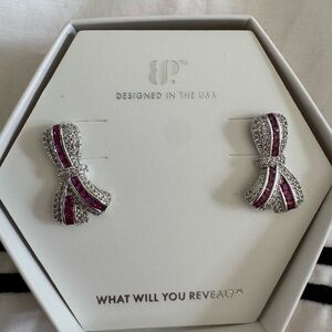 Bomb Party Elegant Silver and Ruby Earrings